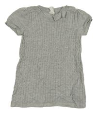 Světlešedé vzorované svetrové šaty H&M