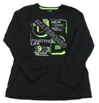 Černé triko s nápisy Yigga