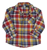 Modro-červeno-žluto-bílá kostkovaná košile MickMack