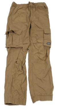 Hnědé plátěné cargo cuff kalhoty Tu