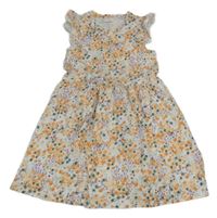 Bílo-meruňkovo-lila květované šaty Lupilu