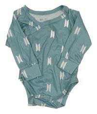 Zeleno-modro-bílé vzorované zavinovací body  