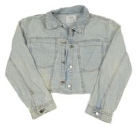 Světlemodrá crop riflová bunda Zara