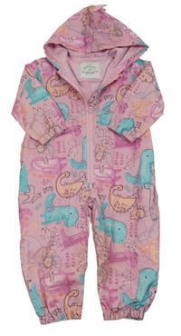 Světlerůžová šusťáková jarní kombinéza s diny a kapucí George