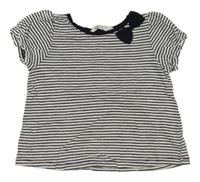 Bílo-černé pruhované tričko s 3D mašlí H&M