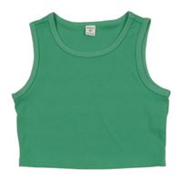 Zelený žebrovaný crop top Shein