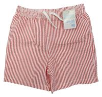 Nové - Červeno-bílé pruhované krepové kraťasy Primark