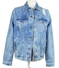 Pánská světlemodrá riflová bunda s prošoupáním H&M