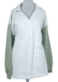 Dámská bílo-khaki oversized mikina s límečkem Topshop 