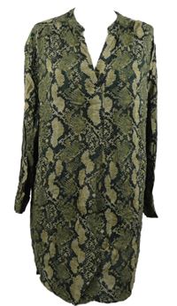 Dámské khaki-béžové vzorované šaty zn. H&M