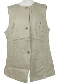 Dámská béžová lněná vesta Primark 