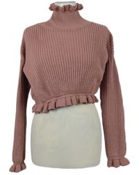 Dámský starorůžový crop svetr se stojáčkem 