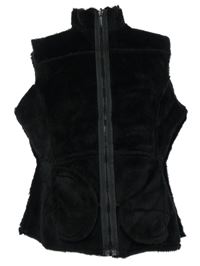Dámská černá kožešinová vesta 