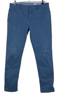 Pánské modré plátěné chino kalhoty vel. 34/30