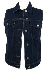 Dámská tmavomodrá riflová vesta Boohoo 