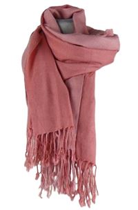 Dámská růžová šála s třásněmi 