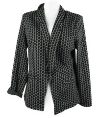 Dámský šedo-černý puntíkovaný sakový cardigán M&S