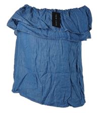 Nové - Dámská modrá lehká riflová halenka s odhalenými rameny New Look 