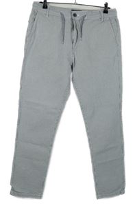 Pánské modro-bílé proužkované krepové kalhoty SMOG 