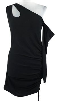 Nové - Dámské černé asymetrické šaty s průstřihem Missyempire 