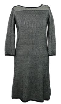 Dámské černo-bílé vzorované pletené šaty Promod 