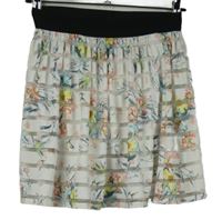 Dámská bílá pruhovaná květovaná sukně 