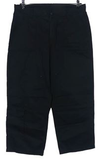 Dámské černé plátěné capri kalhoty MAC 