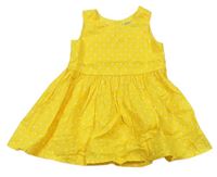 Žluté puntíkaté plátěné šaty Next