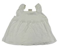 Bílý crop top s krajkou lc waikiki