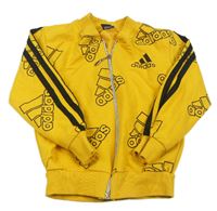Žlutá propínací mikina s logy Adidas