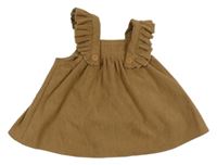 Béžové manšestrové laclové šaty