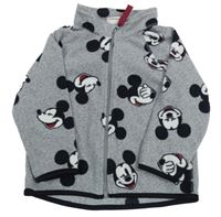 Šedá fleecová propínací mikina s Mickey Mousem H&M