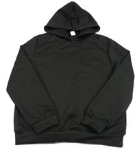 Černá sportovní mikina s 3D nápisem a kapucí Shein