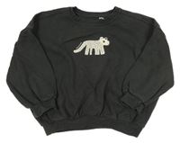 Antracitová oversize mikina s leopardem George