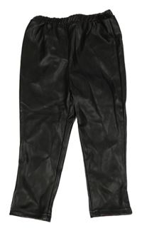 Černé koženkové legíny 