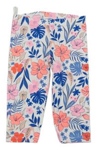 Bílé capri legíny s květinami C&A