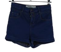 Dámské tmavomodré riflové kraťasy s vysokým pasem Hotpant