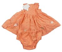 2set - Korálové madeirové šaty + kalhotky zn. Mothercare