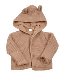 Růžový propínací podšitý svetr s kapucí M&S
