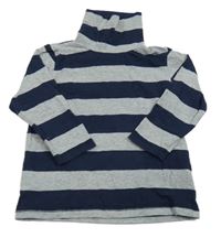 Tmavomodro-šedý pruhovaný rolák Topolino