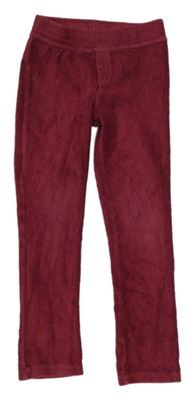 Vínové sametové žebrované legíny Nutmeg