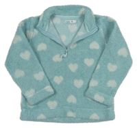 Světlemodrá huňatá mikina se srdíčky M&Co.