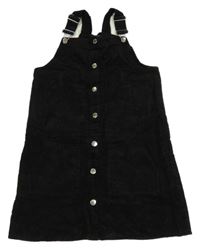 Černé manšestrové laclové propínací šaty Primark