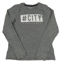 Šedé melírované triko s nápisem Pepperts