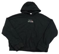 Černá mikina s nápisem a kapucí M&S