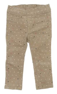 Béžové vzorované elastické manšestráky H&M