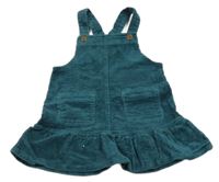 Petrolejové manšestrové laclové šaty Next