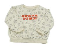 Smetanová mikina s obrázky a nápisy M&S