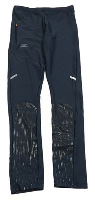 Tmavomodré sportovní legíny se vzorem Kalenji