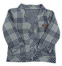 Modro-tmavomodré kostkované teplákové sako Kidex´s 